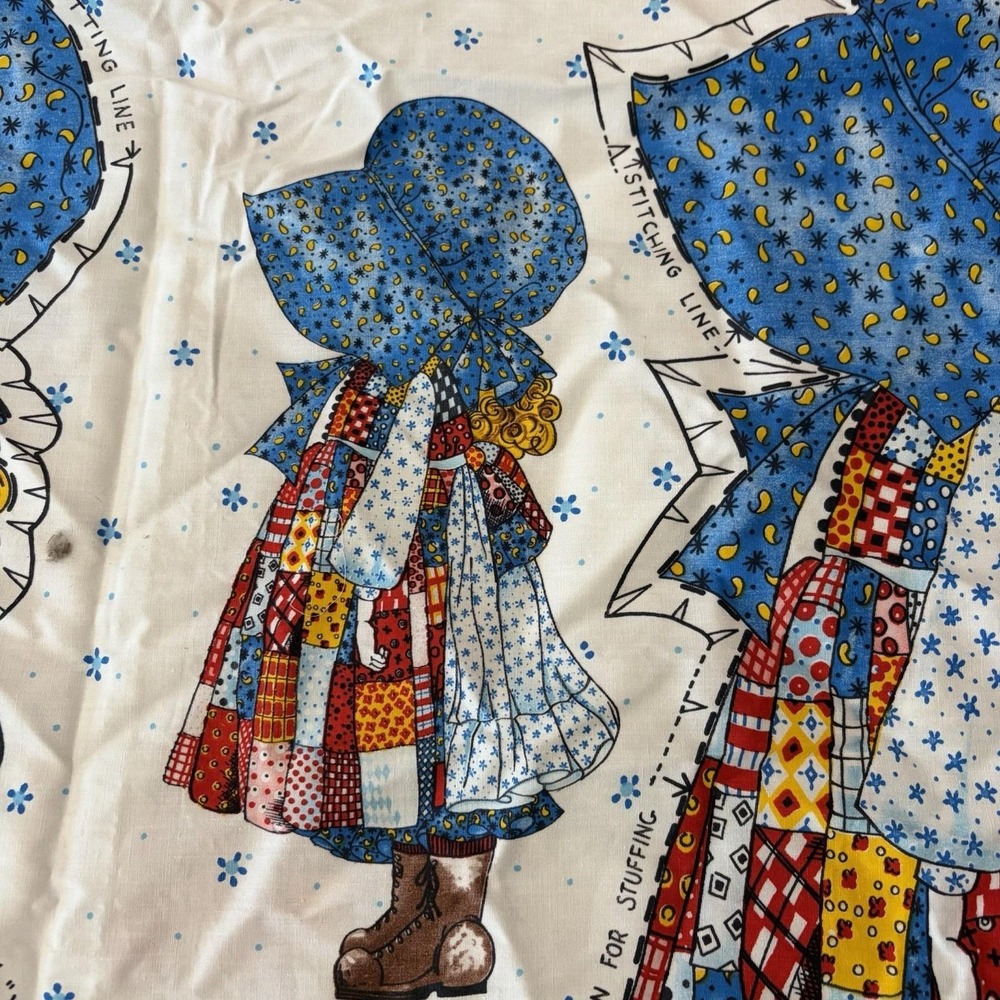 Vintage Holly Hobbie Fabric Panel American Greetings Cut and Sew 2 Complete